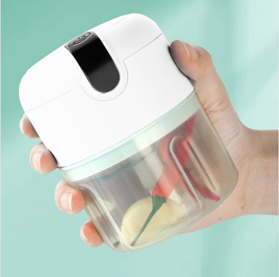 Knuser maser maskin hvitløk hakker usb kjøttkvern mini grønnsakshakker food prosessor blender kjøkkenverktøy kjøttkvern: Hvit