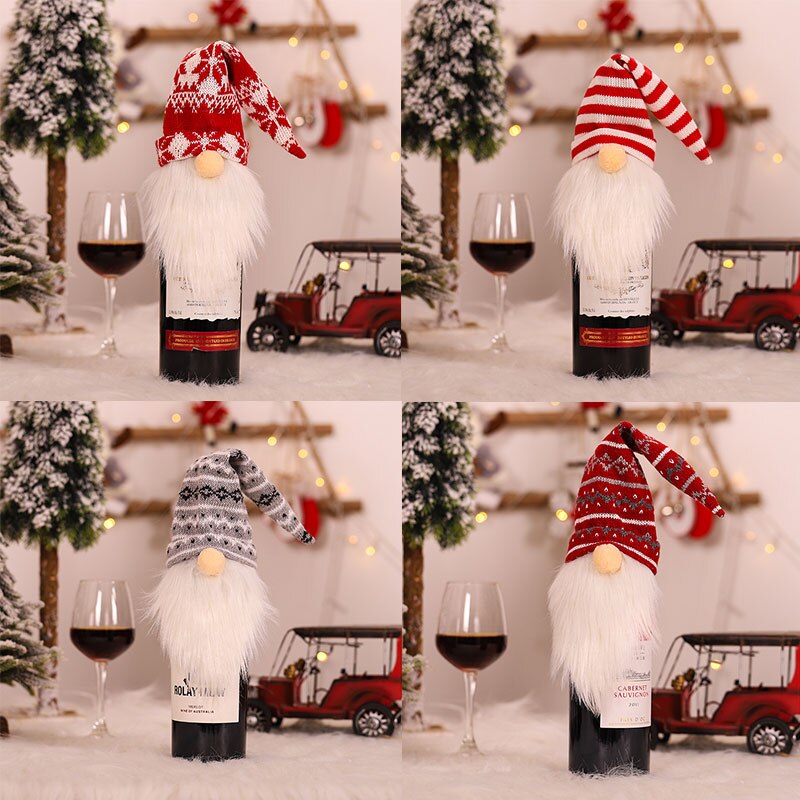 Christmas Wine Bottle Cover Year Xmas Wine Bottle Wrap Red Wine Bottle Cover Novelty Bags Xmas For Table Decor