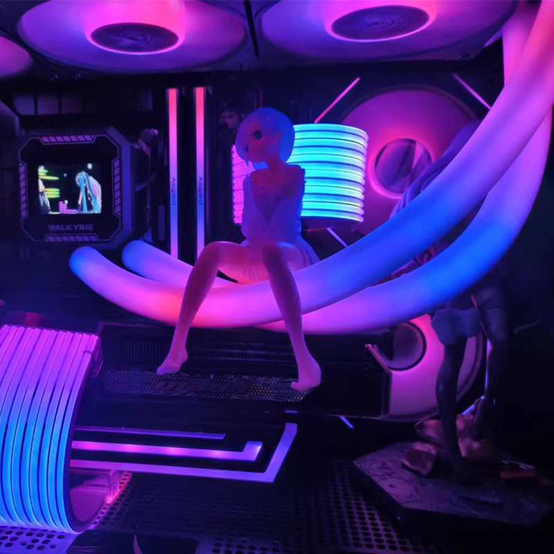 JUMPEAK Flexible 5V ARGB LED Tube néon bande lumineuse housse pour PC de jeu 120 240 360 AIO CPU eau liquide refroidisseur Modding