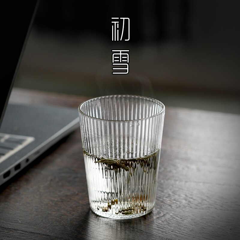 Vattenkopp tekopp genomskinlig vinkopp korn glas hushåll nordisk enkel kopp ins vindvärmebeständigt glas 2 st /vertikal $ 10