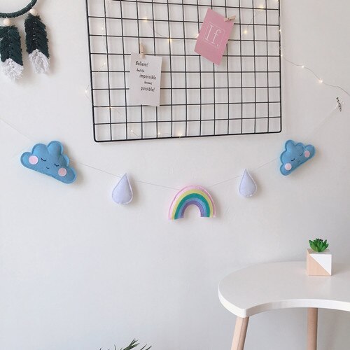 eins nordisch Wolke Regenbogen Neugeborenen Baby in sterben Krippe Kleinkind Zimmer Dekor Fotografie Requisiten Baby Schlafzimmer Dekoration Befriedung Spielzeug: Blau1