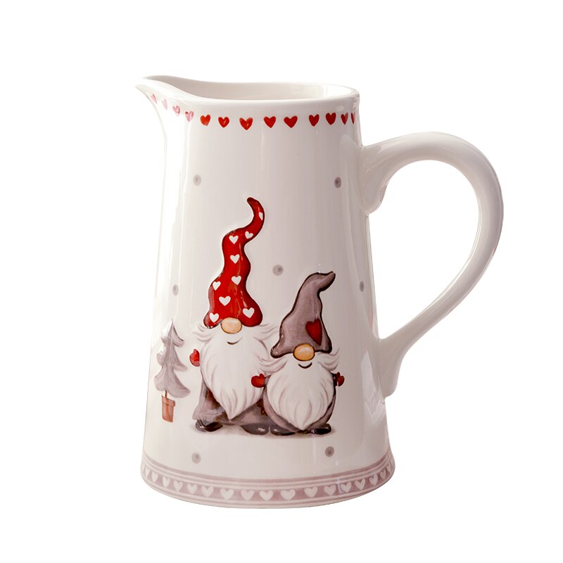 Cute Christmas Rectangular Plate Export Dinner Plate Net Red Ceramic Plate Fish Steak Flat Round Dish Plate: Coffee