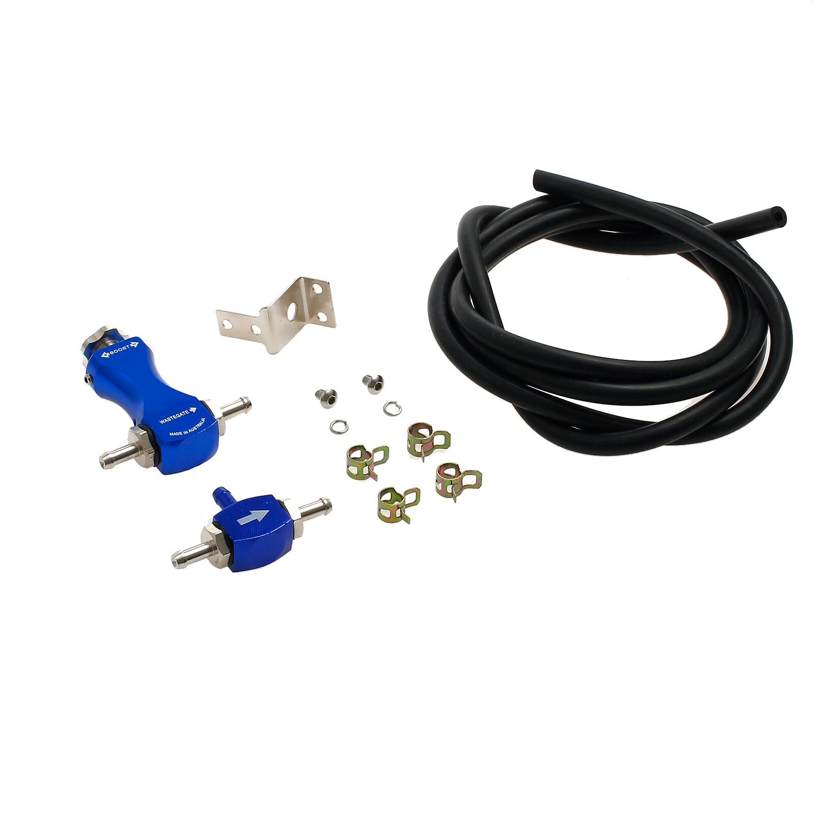 Justech Blue Turbo Boost Controller Turbocharger Boost Bleed Valve Aluminum Alloy Adjustable Universal Car Manual Controller