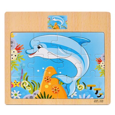 Bambino Giocattoli di Legno 3D Jigsaw Puzzle Di Cartone Animato Animale/Veicolo/Oceano/Dinosaur Puzzle Bus Puzzle Intelligenza Educativo Di Natale: 9
