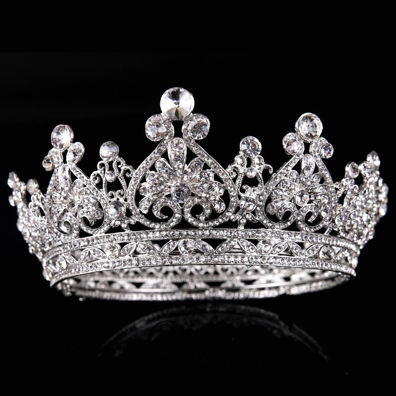 SERMENT Charm Princess Bridal Crown Tiaras Crystal Zircon Silvered Crown Bride Wedding Hair Accessories