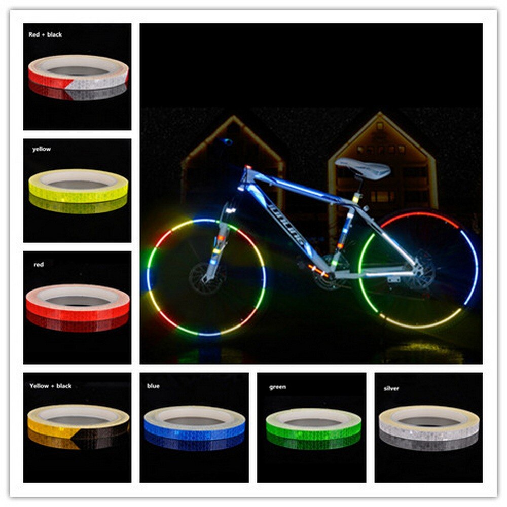Cykel reflekterende klistermærker tape mtb cykelhjul fluorescerende klistermærke tape reflektor klistermærke cykling dekoration cykel tilbehør
