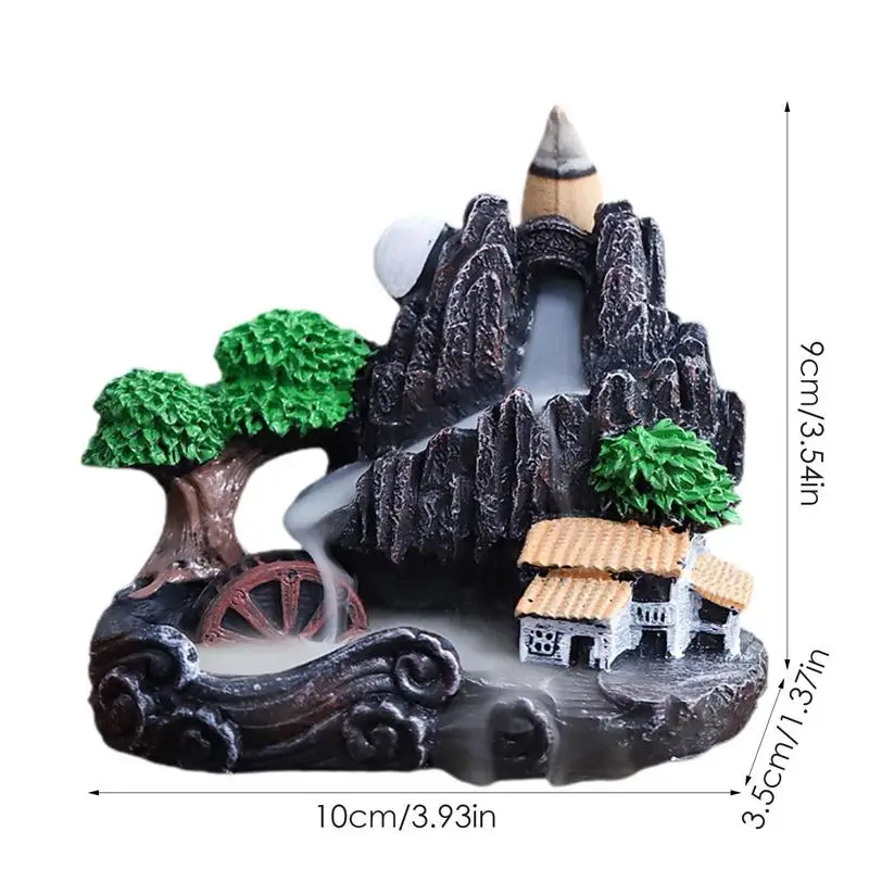 Incense Burner Resin Backflow Incense Smoke Waterfall Incense Holder For Aromatherapy Environment Cleansing Yoga Home Decor