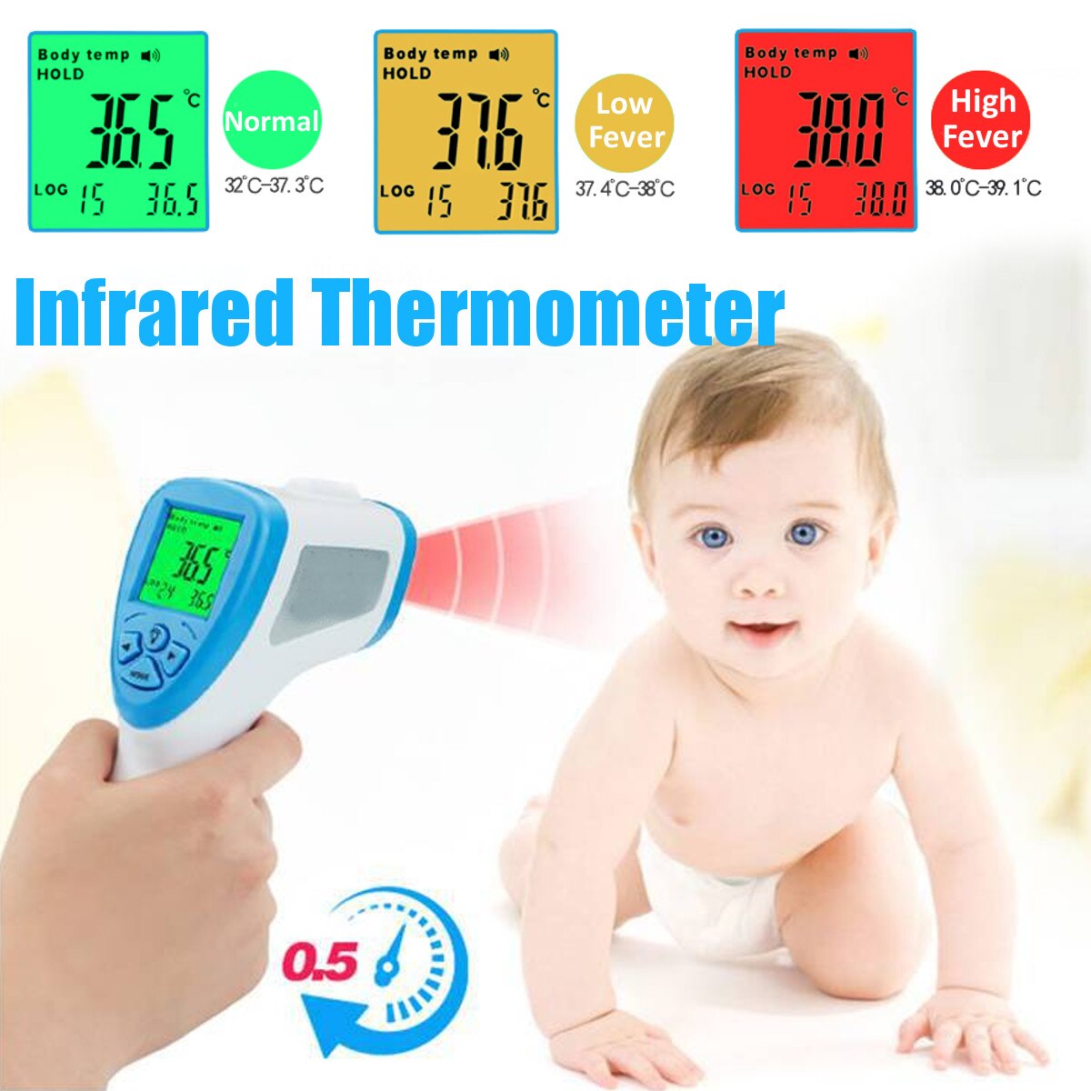 På pilsner berøringsfritt kroppstermometer panne digitalt infrarødt termometer bærbar termometer baby/voksen temperatur