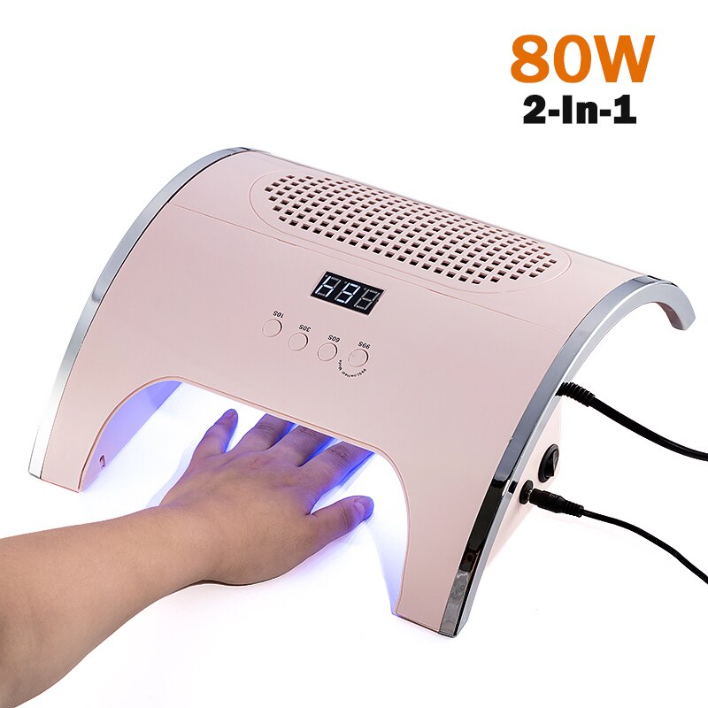 80w kraftige neglelampe negle støvsamler to i én kunst salon neglelampe og samler støvsuger negle manicure værktøjer