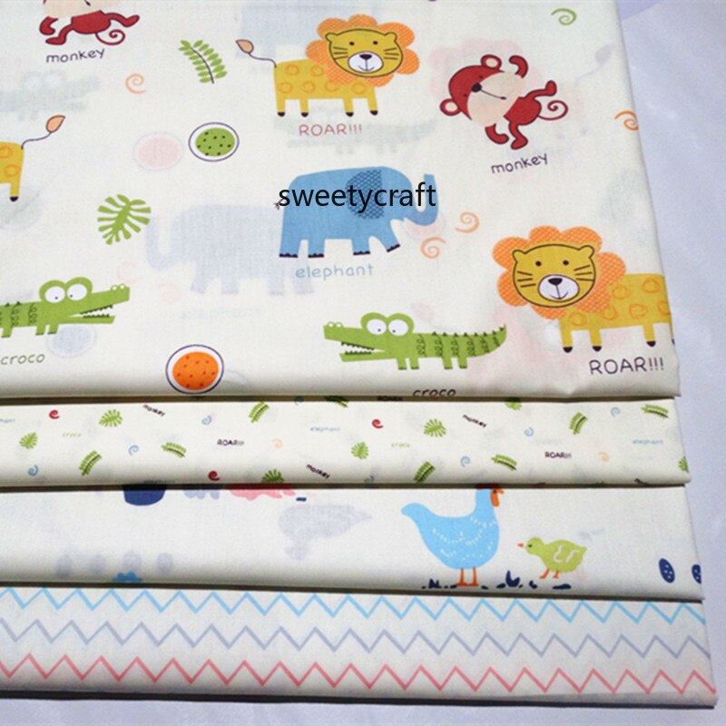 Tissu en 100%  imprimé tigre de dessin animé 160 x 50cm au demi-mètre, tissus patchwork pour bricolage, matériel de couture, robe de bébé, drap