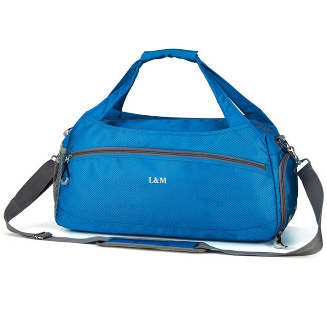 Waterproof Men Travel Handbag Large Capacity Women multi-function Luggage Travel Duffle Bags Large Shoulder Bag: Blue