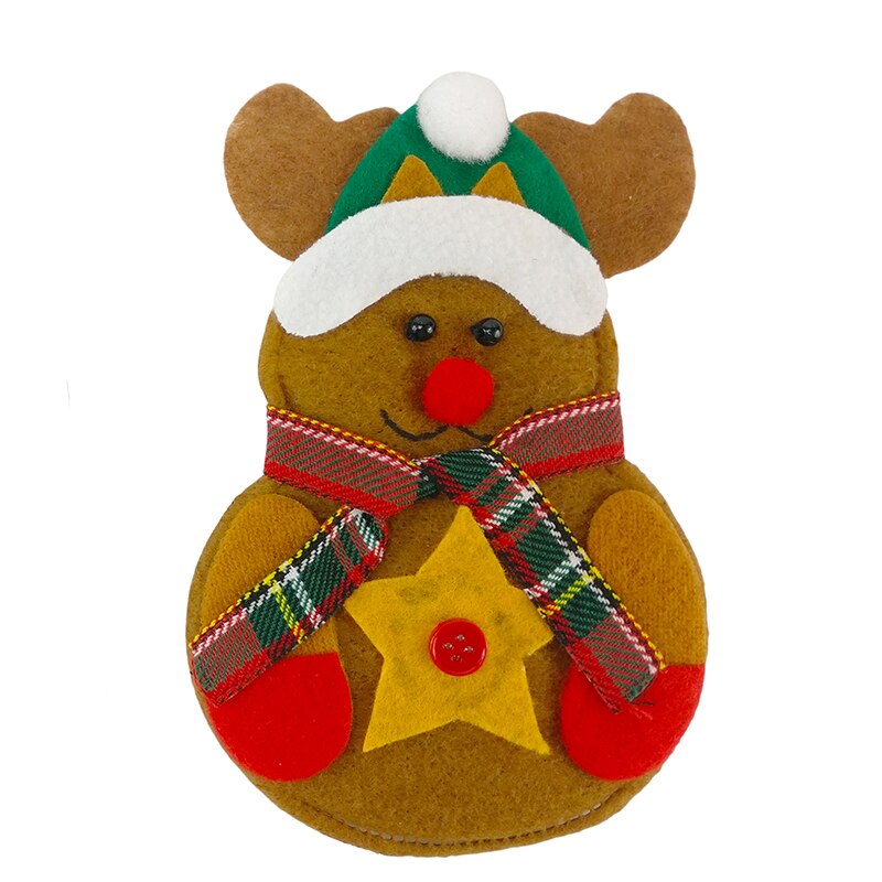 8 Uds muñeco de nieve decoraciones de Navidad soporte para bebida bolsa Navidad adornos navideños para el hogar Mesa