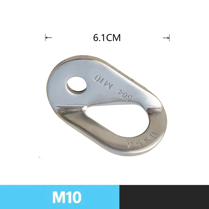 Point d'ancrage d'escalade, écrou en Piton, boulon d'ancrage, plaque de suspension, clou d'expansion, acier inoxydable 304, gréement d'assurage de spéléologie M8 M10 M12: Black