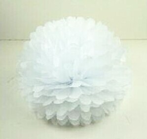 10 stücke handgefertigt 4 &#39;&#39;(10 cm) Gewebe Papier Pom Poms Papier Blume Ball Pompom Für Heimat Garten Hochzeit Geburtstag &Ampere; Hochzeit Auto Dekoration: Weiß