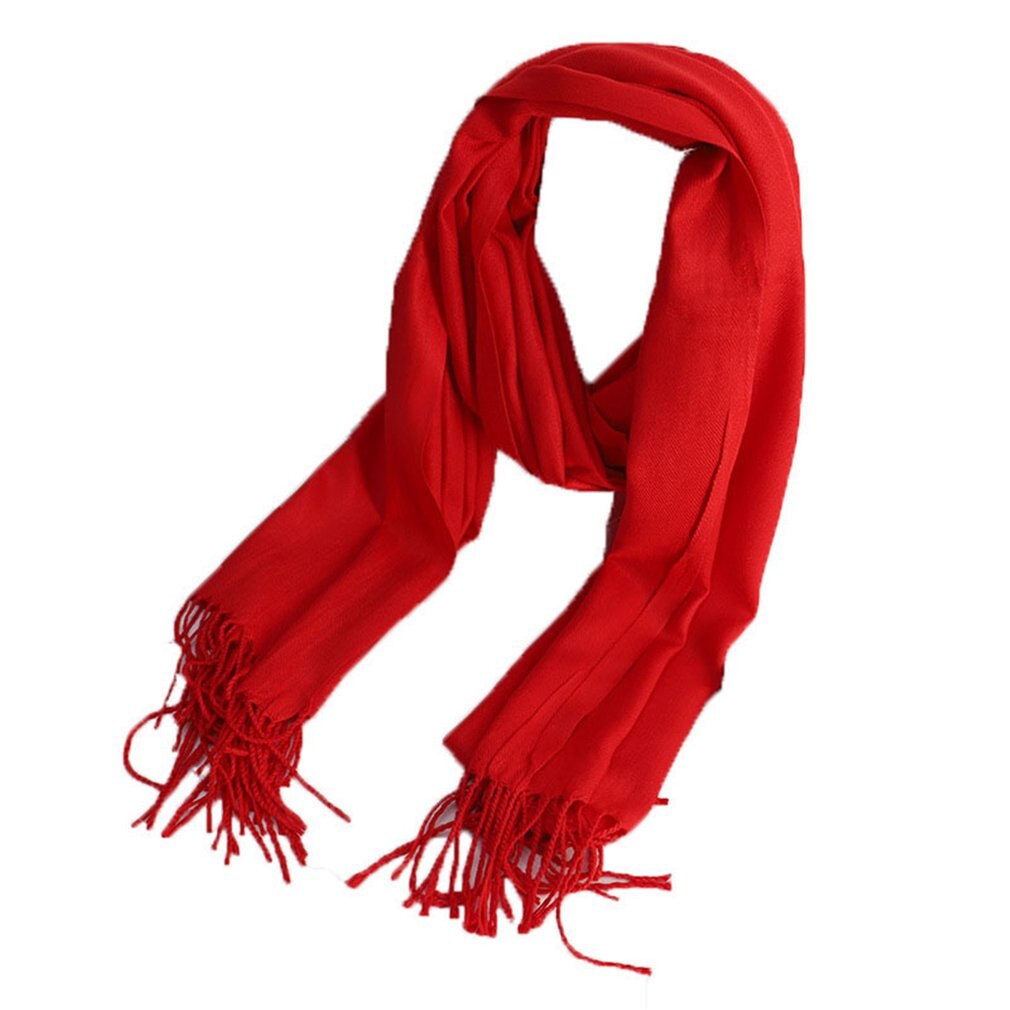 Zachte Kasjmier Sjaals Vrouwen Herfst Effen Kleur Wraps Dunne Lange Sjaal Met Kwastje Casual Lady Winter Vrouwelijke Sjaal: Sky Blue