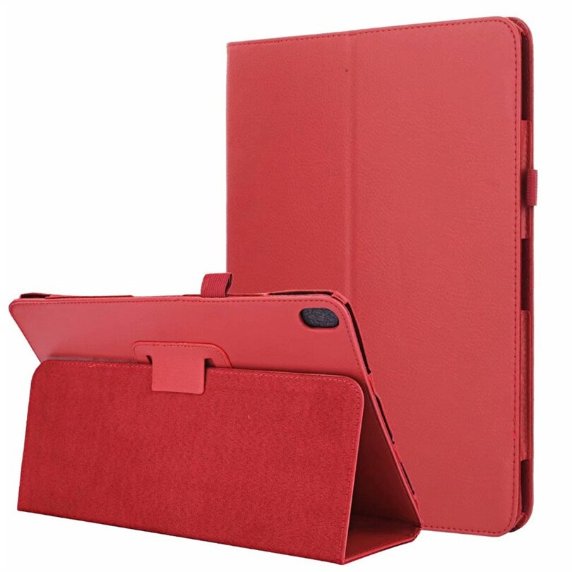 Funda de cuero para tableta para Lenovo Tab E10 10,1 pulgadas Funda de cubierta de soporte inteligente con Auto Sleep/Wake Funda de soporte inteligente A40: Rojo