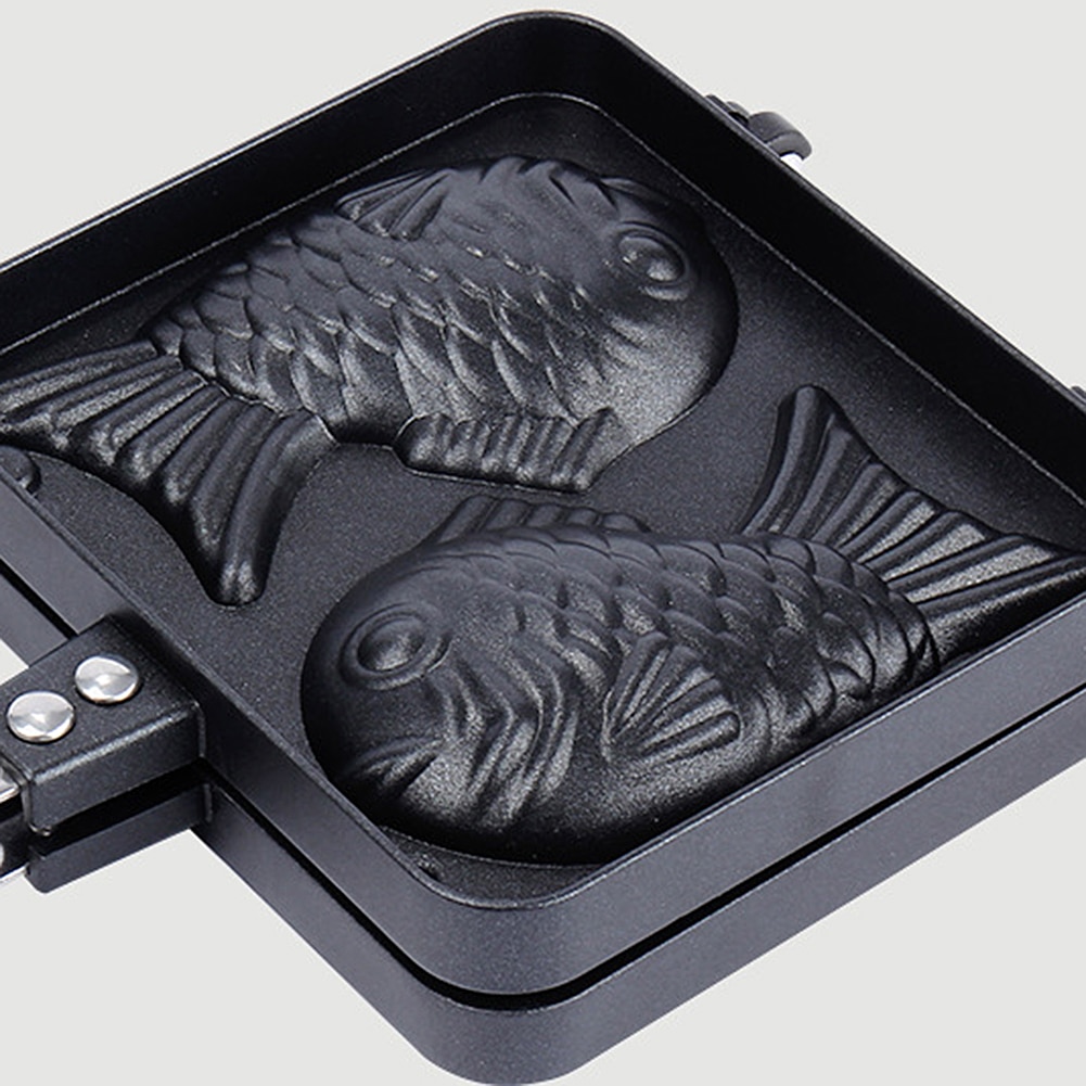 No-stick 2 moldes pez Taiyaki pastel molde para gofres hacedor DIY molde para magdalenas para hornear cocina DIY postre cocinar placa