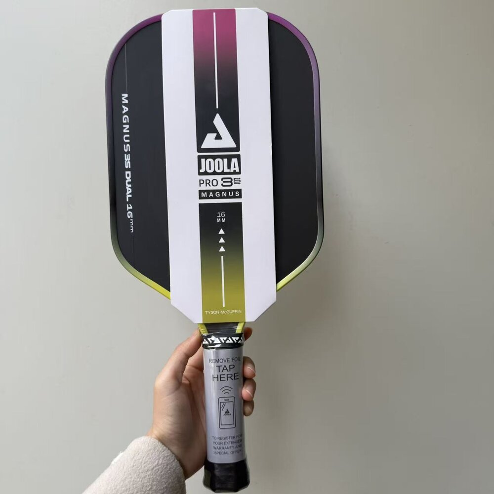 Joola 3s perseus dual pickleball-schläger, 16mm thermoform-schläger, gen 4, tfp-schaumkern ,  t700 carbonfaser-oberfläche: Hellgelb