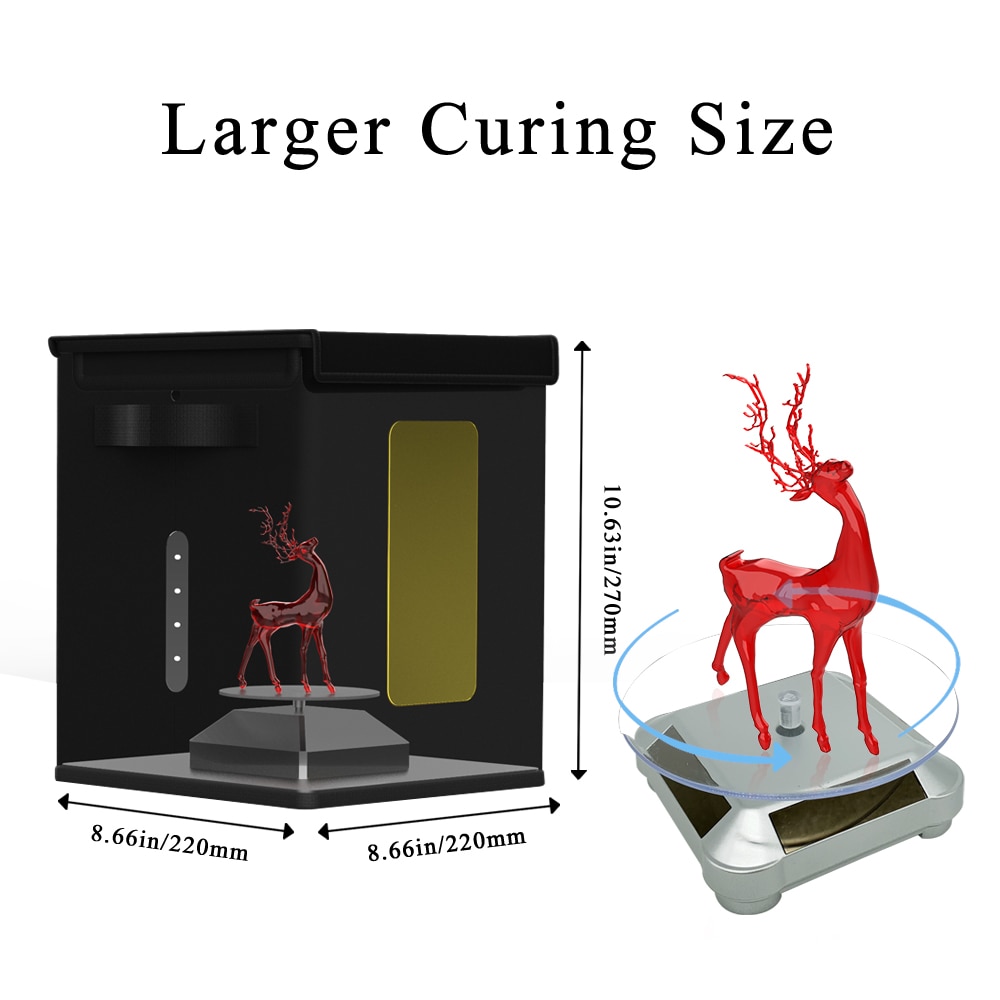KINGROON UV Resin Curing Machine for SLA DLP LCD 3D Printer Solidify 405nm UV LED Light uv resin Foldable Curing Box