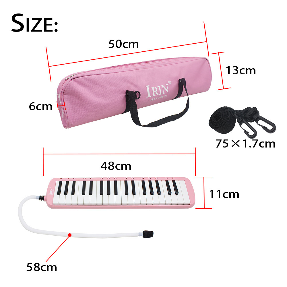 Teclado de Piano melódica de 37 teclas, instrumento Musical estilo armónica, órgano bucal con bolsa de transporte, boquilla, educativos