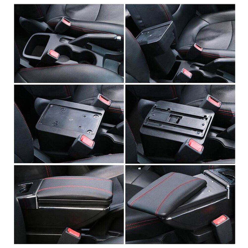 Center Centre Console Storage Box For Ford Focus 2 Mk2 2005 Armrest Arm Rest Rotatable