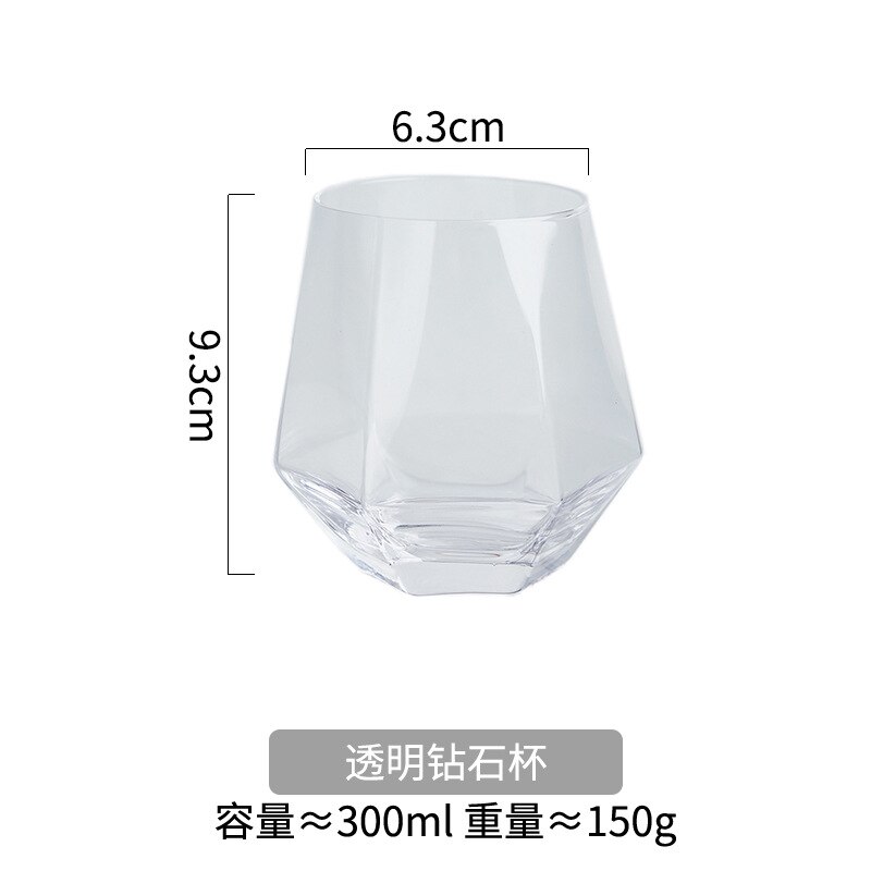 Nordisk diamantglas glas glas vandglas juice kold drikke mælk glas vin vin whiskyglas: Gennemsigtig