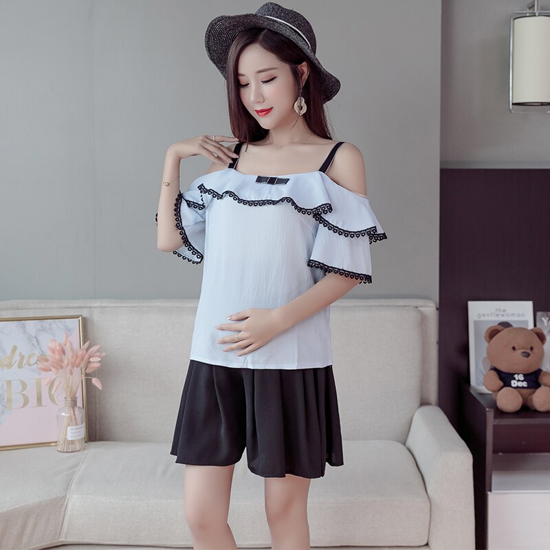 Goaryunve-short d'été pour femmes enceintes | Short de femme enceinte, couleur unie, ample, short de maternité, grande taille, grossesse,