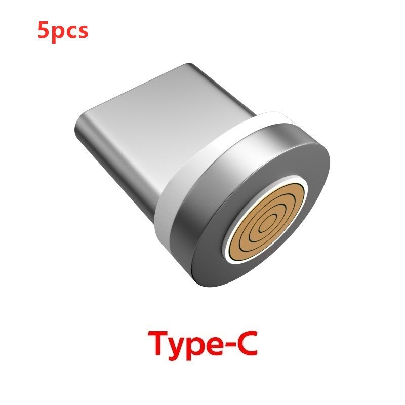 12th Generation Magnetic Cable Plug Round Fast Charging Adapter Tips For iPhone XS Samsung Huawei Xiaomi Magnet Charger Plugs: 5pcs type c plug