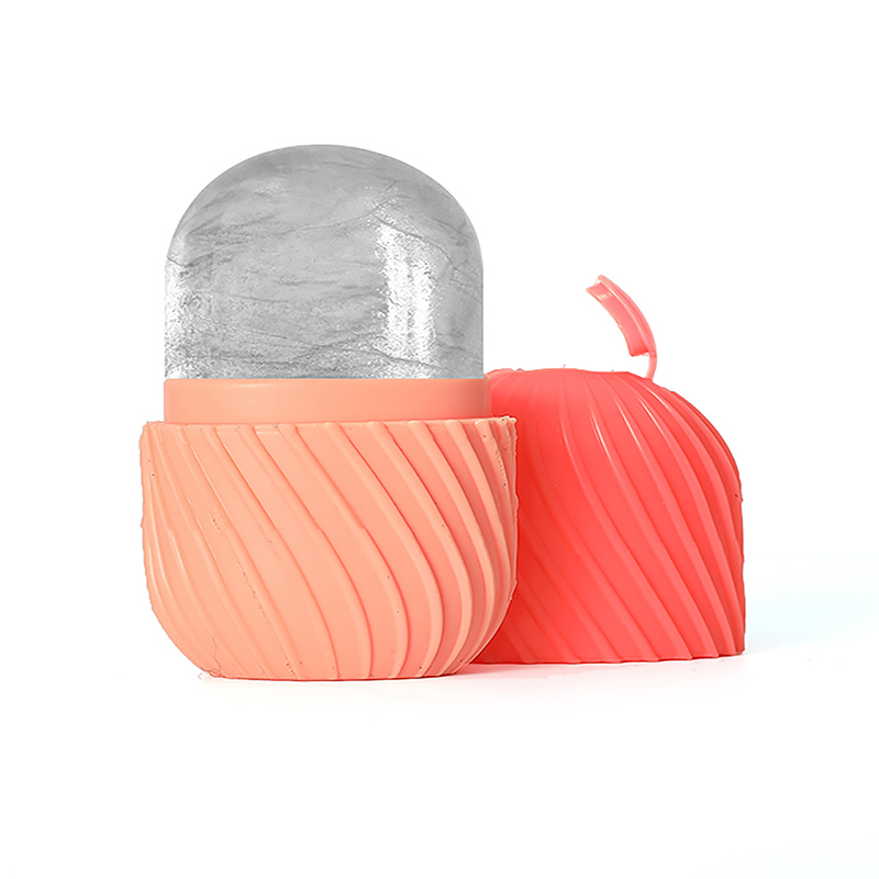 Rodillo Facial de hielo, cubo de hielo, masaje de belleza, molde de hielo de silicona para hinchazón de ojos, rodillo Facial de hielo, reduce los poros: Blanco