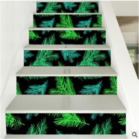 6 Stuks Van Grenen Bladeren, Kerst Trap Stickers, Woondecoratie Trap Stickers Trap Stickers