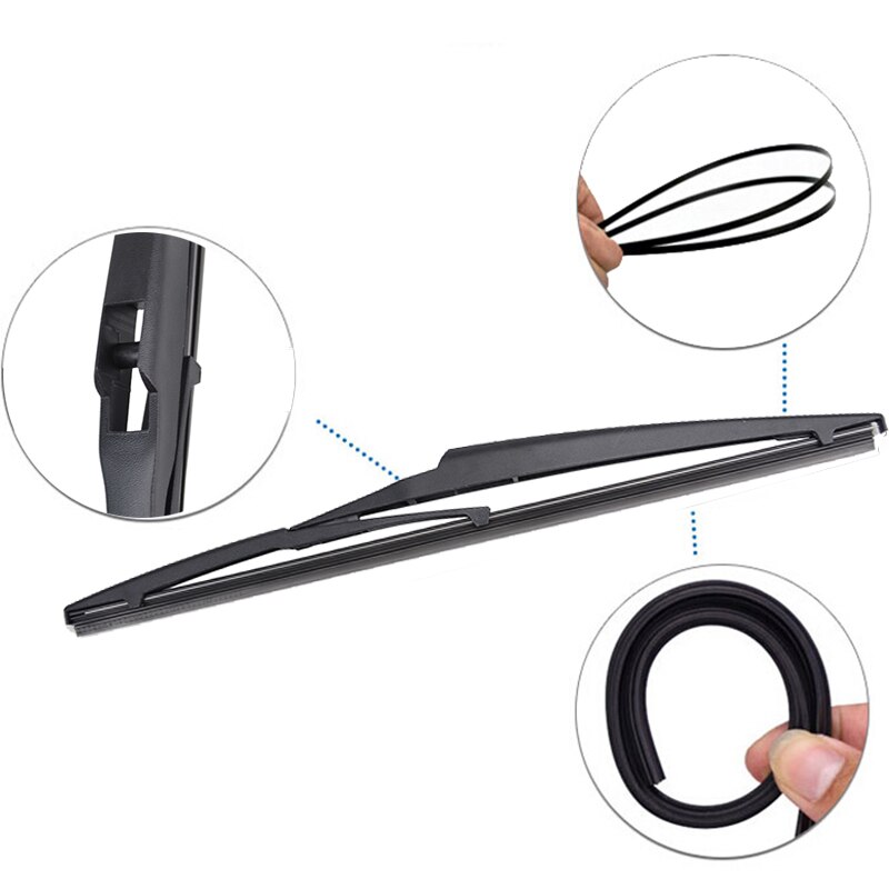 Erick's Wiper 12" Rear Wiper Blade & Arm Set Kit For Toyota Land Cruiser J200 2007 Onwards Windshield Windscreen Rear Window