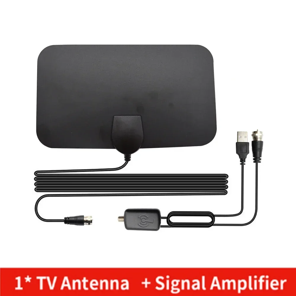 4K 25dB High Gain HD TV DTV Box Digital TV Antenna 50 Miles Booster Active Indoor Aerial HD Flat: GOLD