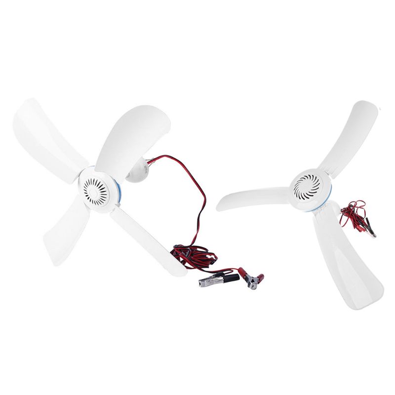 12V Battery Powered Ceiling Fan 16” 31.5” Hanging Camping Tent Hanger Fan for Outdoor Barbecue Home Dormitory Picnic