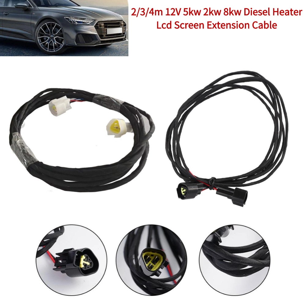 2/3/4m 12V Diesel Heater Lcd-scherm Verlengkabel 5kw 2kw 8kw Diesel heater Kabel Diesel Heater Kabel Adapter Auto Accessoires