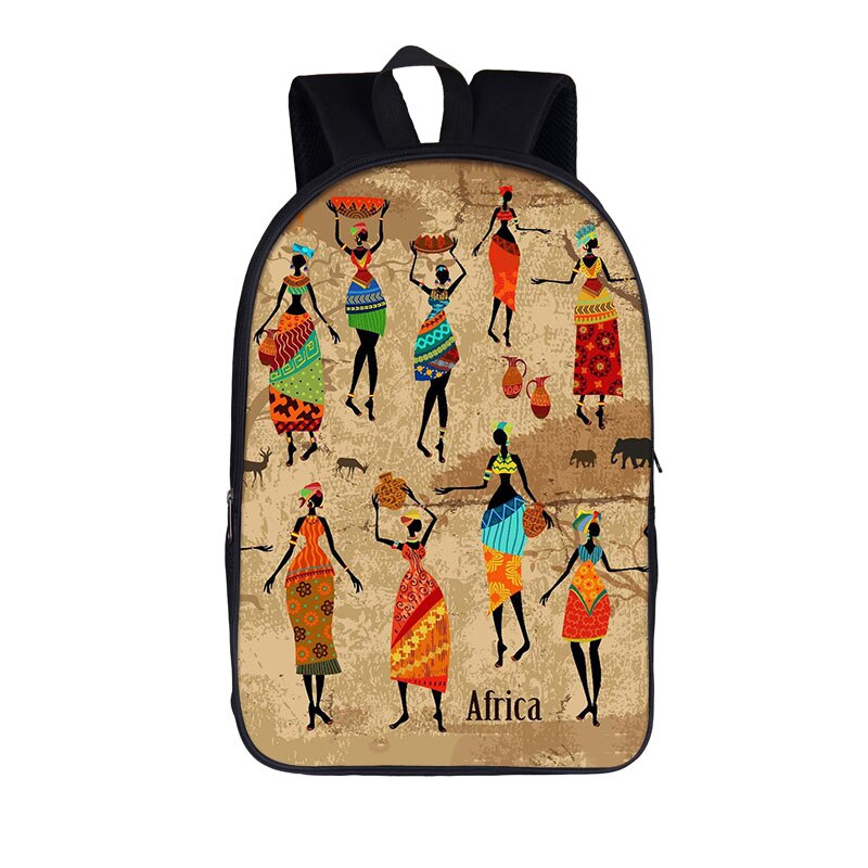 Latin Amerika Schule Taschen für Kinder Afrikanische Tradtional Druck Grundschule Tasche Kinder Schulter Bagpack Mädchen Buch Tasche: 16afrio10