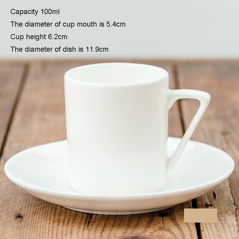 Tasse à café en porcelaine en céramique, os blanc pur, tasses de Latte nordique simples, fantaisie créative, thé de l'après-midi, café, tasse et soucoupe, cuillère: 100ml 5.4cm diameter