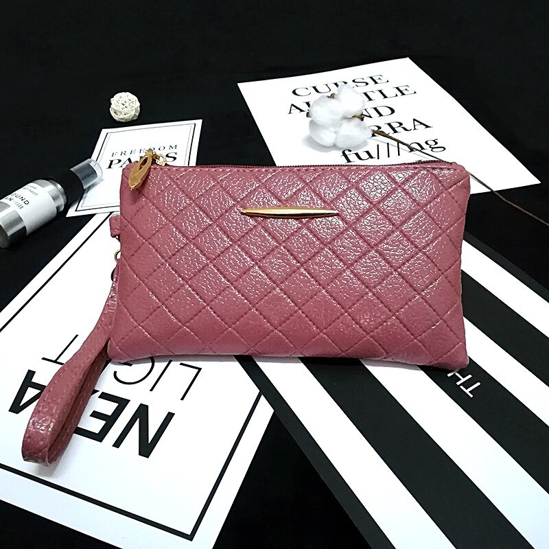 Ladies'wallet Pu Kleine Verandering Portemonnee Mobiele Telefoon Tas Handtas Mode Portemonnees Flap: Roze