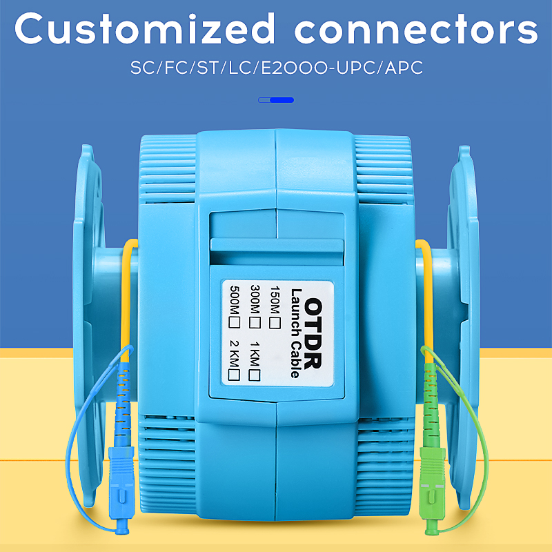 1000M Single Mode AUA-20 OTDR Launch Cable SC/FC/ST/LC(UPC/APC) OTDR Extension Cord OTDR Dead Zone Eliminator Fiber Ring