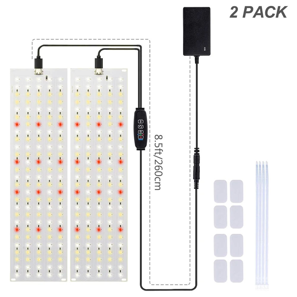 Panel de luz LED de espectro completo, lámpara de cultivo ultrafina debajo del gabinete para plantas de interior, estante de 20W, lámpara de cultivo de plantas con temporizador: changeable / EU