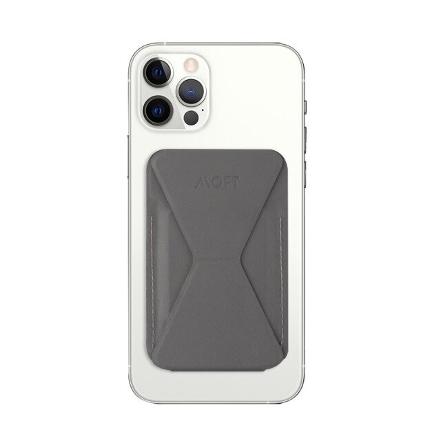 Moft Magnetic Mobile Phone Holder for Apple iPhone 12 / 12 Pro / Mini / MagSafe Dedicated Desktop Lazy Bracket with Clip Stand: space grey