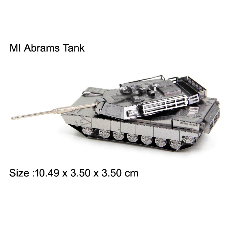 Tank 3D Metal Puzzle T34 tiger Sherman Js-2 M1 Abrams 97 chi-ha tank model KITS Assemble Jigsaw Puzzle Toys For Children