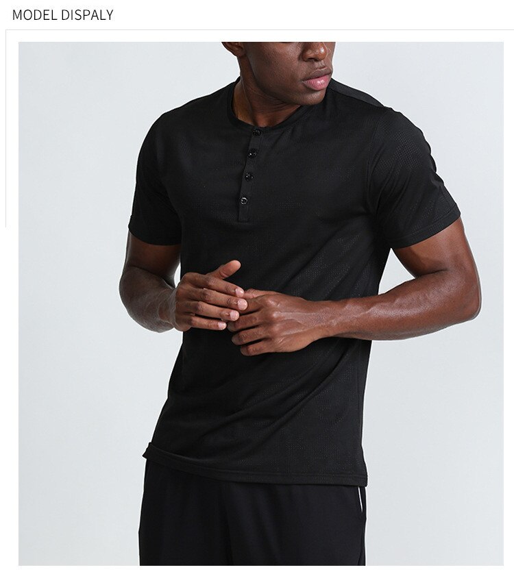 Alo – T-shirt de Yoga à manches courtes pour hommes, vêtement de sport, décontracté, à séchage rapide, respirant, à la en plein air, été, 79: Black / L