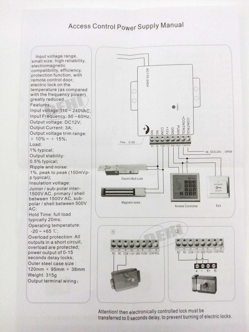 Superieure DC 12 V Deur Toegangscontrole Systeem Schakelaar Voeding 3A/AC 110 ~ 240 V
