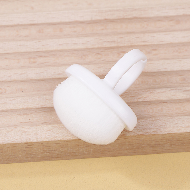 Nagelkonst dammborste spänneborste oval gel dammborste smink ringformad borste manikyrverktyg: Ljusgrå