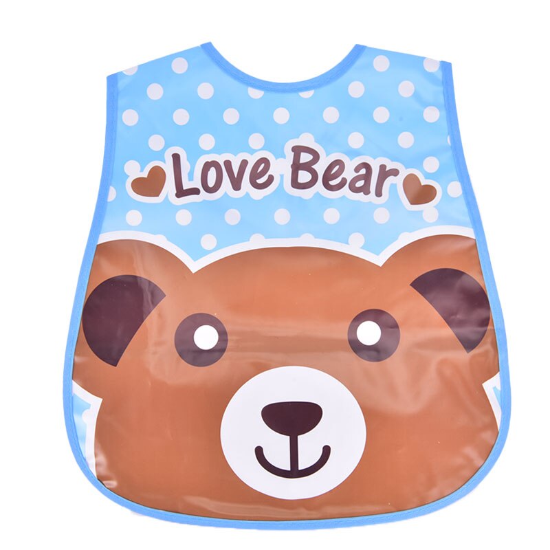 1Pcs Olifant Bib Verstelbare Slabbers Plastic Waterdichte Lunch Feeding Slabbetjes Baby Cartoon Voeden Doek Kinderen Baby Schort: CCY3C0155-B