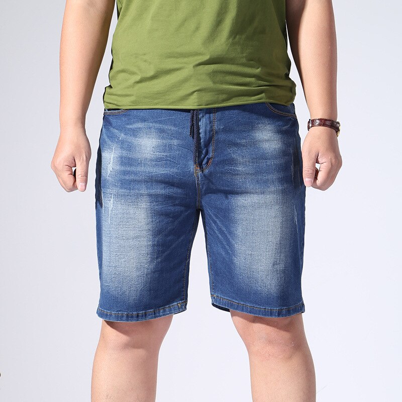 Short demi-jean en Denim pour homme, pantalon déchiré, élastique, 6XL, 5XL, 7XL, 8XL, 9XL, 190KG