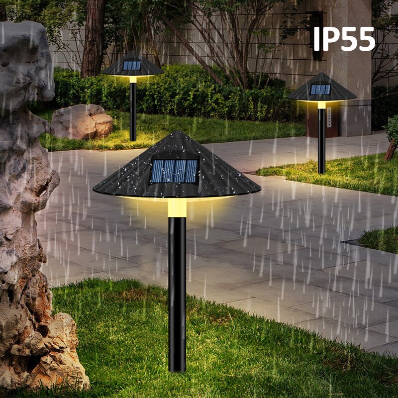 2pcs Solar Garden Light Outdoor LED Solar Powered Lamp Lanterns Waterproof Landscape Lighting For Pathway Patio Yard Lawn