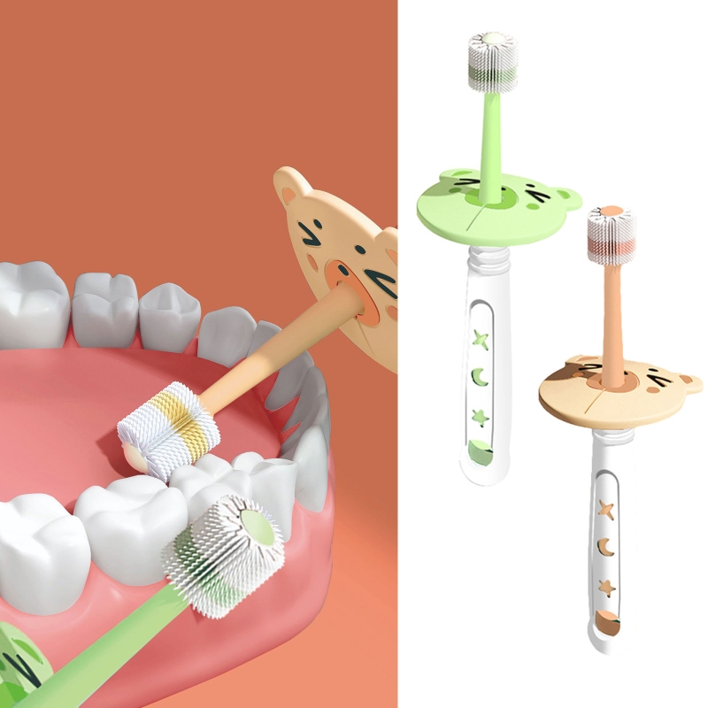 Baby 360-degree Free Rotation Toothbrush Child Safety Soft-bristled Toothbrushes 87HD