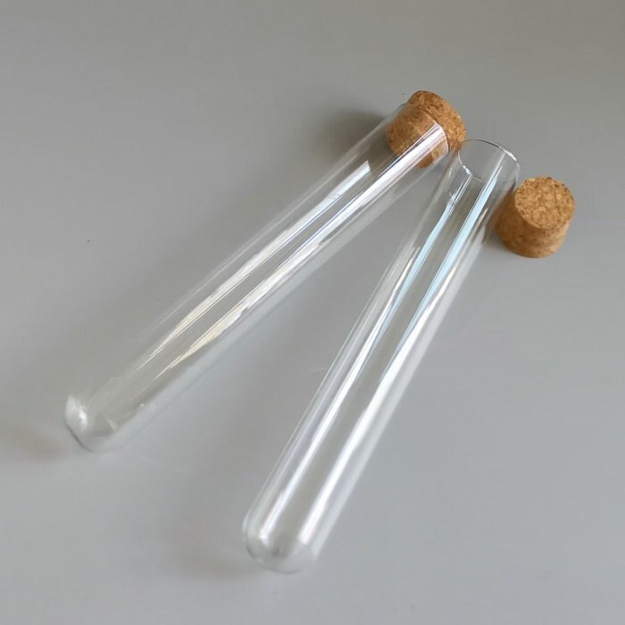 10pcs/lot 30*200mm Newest Transparent Lab glass test tube with cork round bottom, all Size available