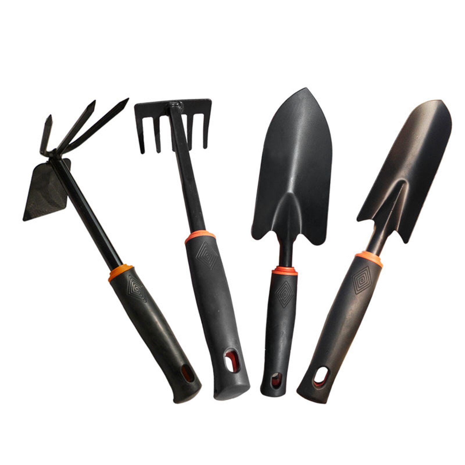 4Pcs Gazon Tuin Handgereedschap Kit Graven Wieden Planten Spade Schop Hark Schoffel Bloem Plant Fruit Groente Tuinieren Tool set: Default Title